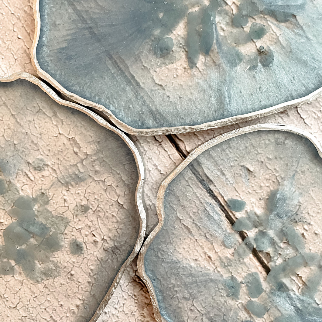 Crystal Infused Coasters - Blue Calcite