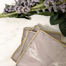 Load image into Gallery viewer, Mauve Marble Square Coaster Set
